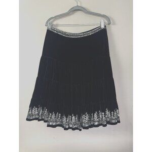 Central Park West Gypsy Women S Black Velvet Skirt Sequin Whimsigoth Swing Fairy